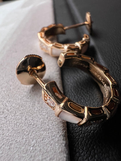[CharmAmor]SERPENTI MOP PINK GOLD EARRINGS