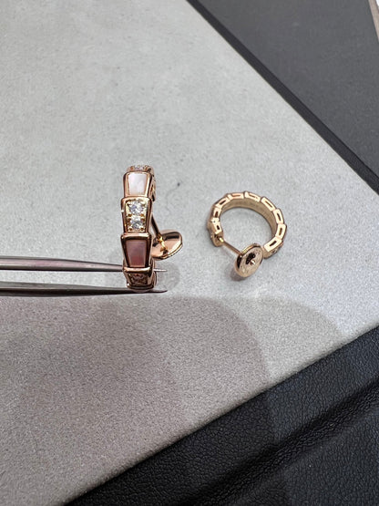[CharmAmor]SERPENTI MOP PINK GOLD EARRINGS