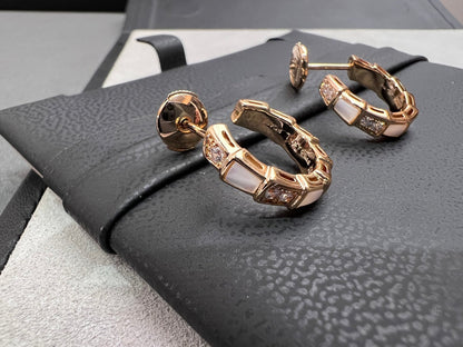 [CharmAmor]SERPENTI MOP PINK GOLD EARRINGS