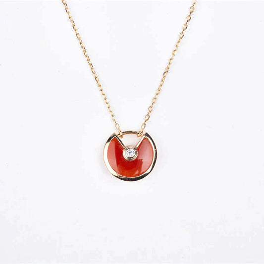 [CharmAmor]AMULETTE GOLD CARNELIAN ONYX NECKLACE