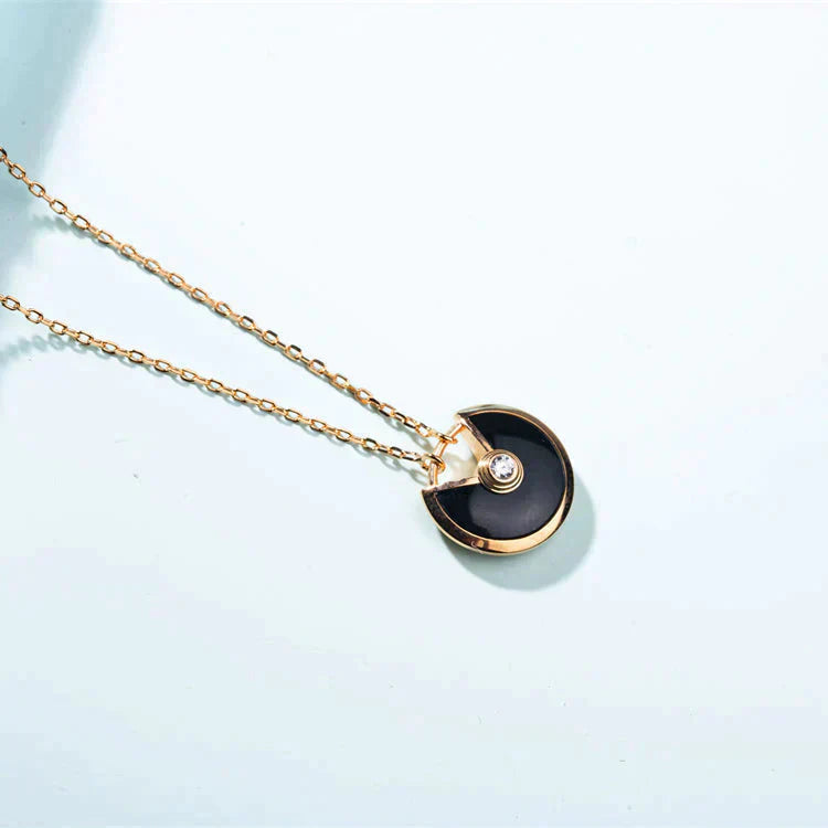 [CharmAmor]AMULETTE GOLD CARNELIAN ONYX NECKLACE