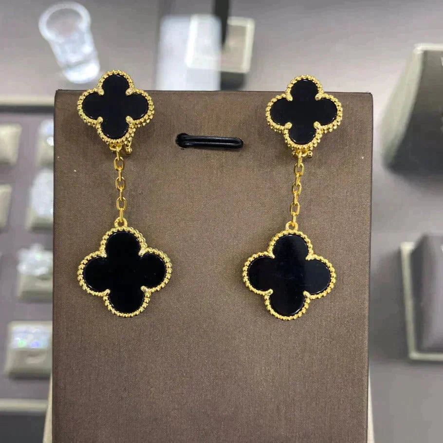 [CharmAmor]CLOVER 2 MOTIFS  EARRINGS (MULTIPLE CHOICESC
