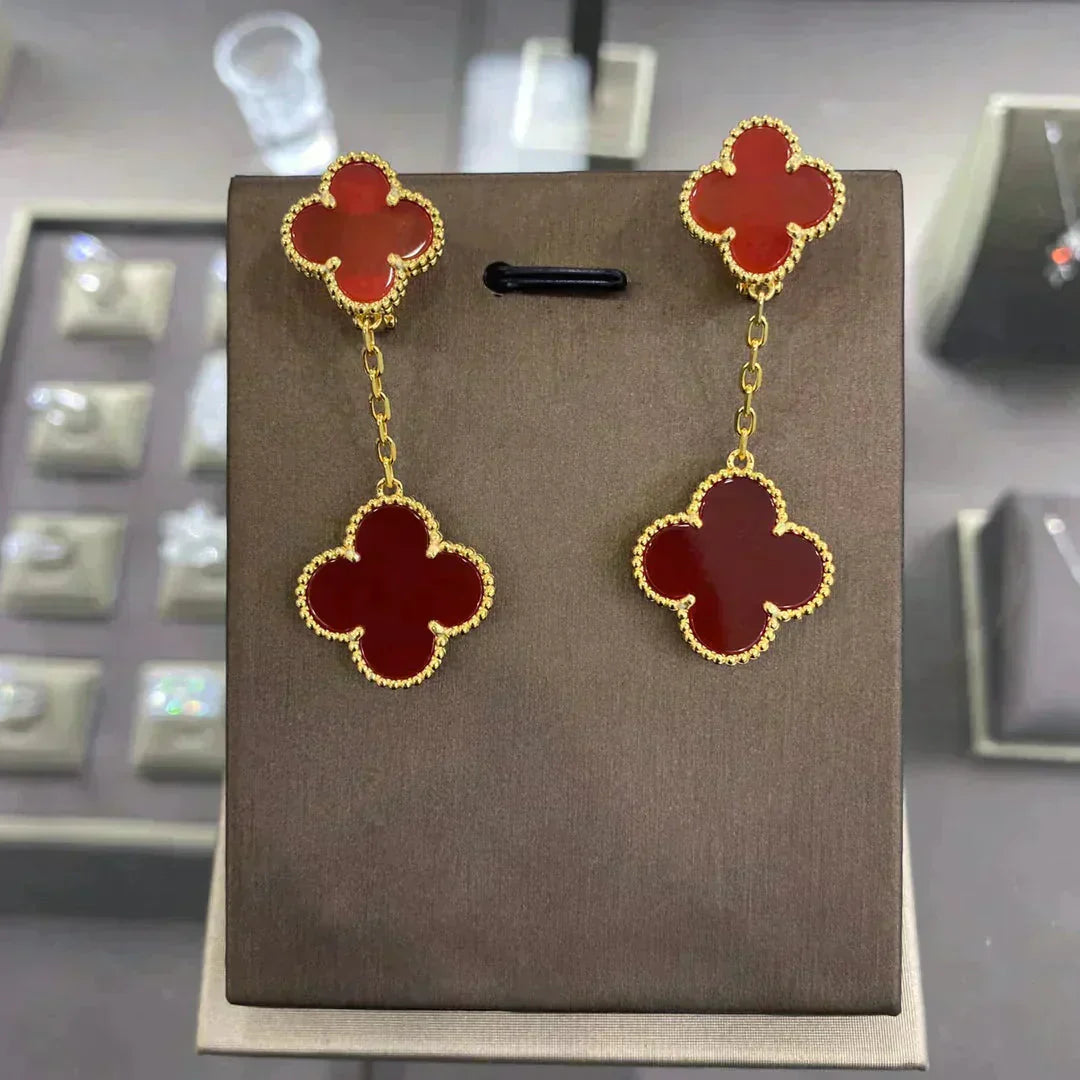 [CharmAmor]CLOVER 2 MOTIFS  EARRINGS (MULTIPLE CHOICESC
