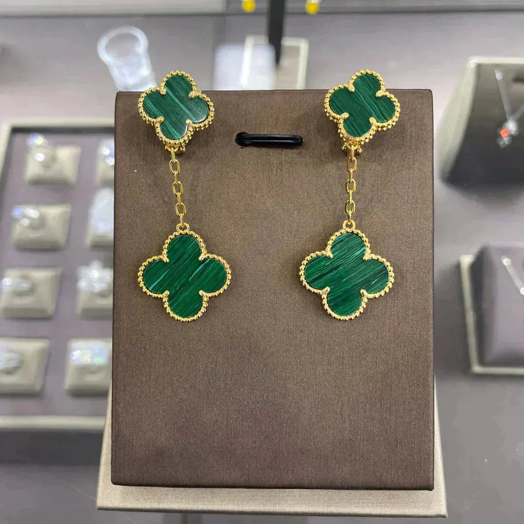 [CharmAmor]CLOVER 2 MOTIFS  EARRINGS (MULTIPLE CHOICESC