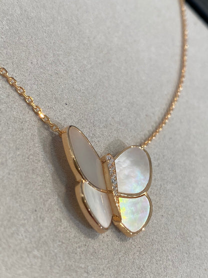 [CharmAmor]BUTTERFLY GOLD MOP DIAMOND NECKLACE