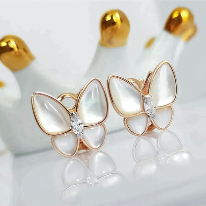 [CharmAmor]BUTTERFLY MOP DIAMOND EARRINGS