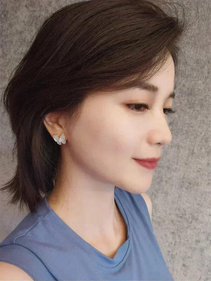 [CharmAmor]BUTTERFLY MOP DIAMOND EARRINGS