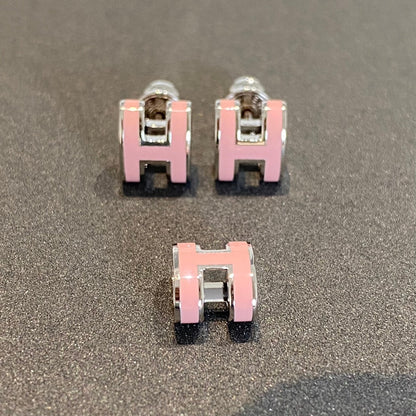 [CharmAmor]MINI POP H SILVER EARRINGS PINK