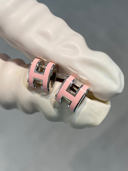[CharmAmor]MINI POP H SILVER EARRINGS PINK