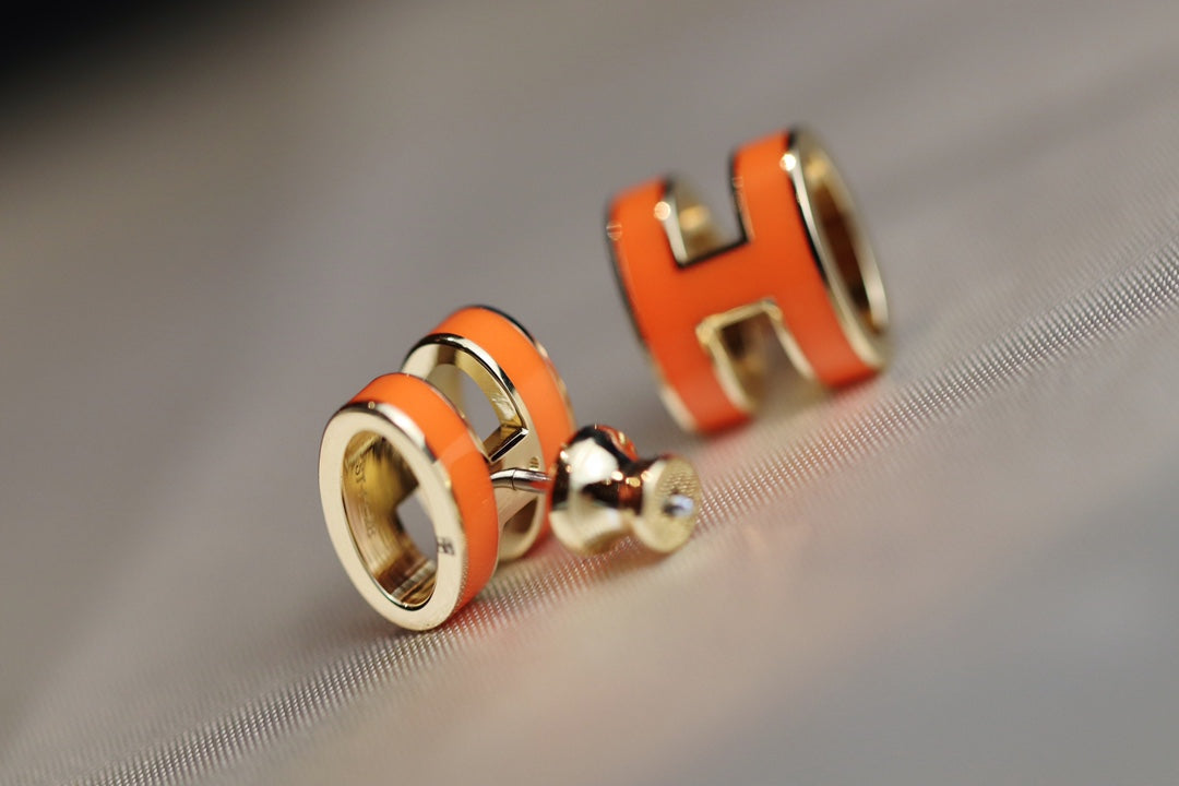 [CharmAmor]MINI POP H EARRINGS ORANGE