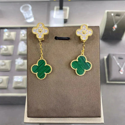 [CharmAmor]CLOVER  2 MOTIFS  DIAMOND  EARRINGS (MULTIPLE CHOICESç´