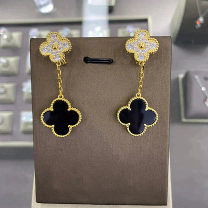 [CharmAmor]CLOVER  2 MOTIFS  DIAMOND  EARRINGS (MULTIPLE CHOICESç´