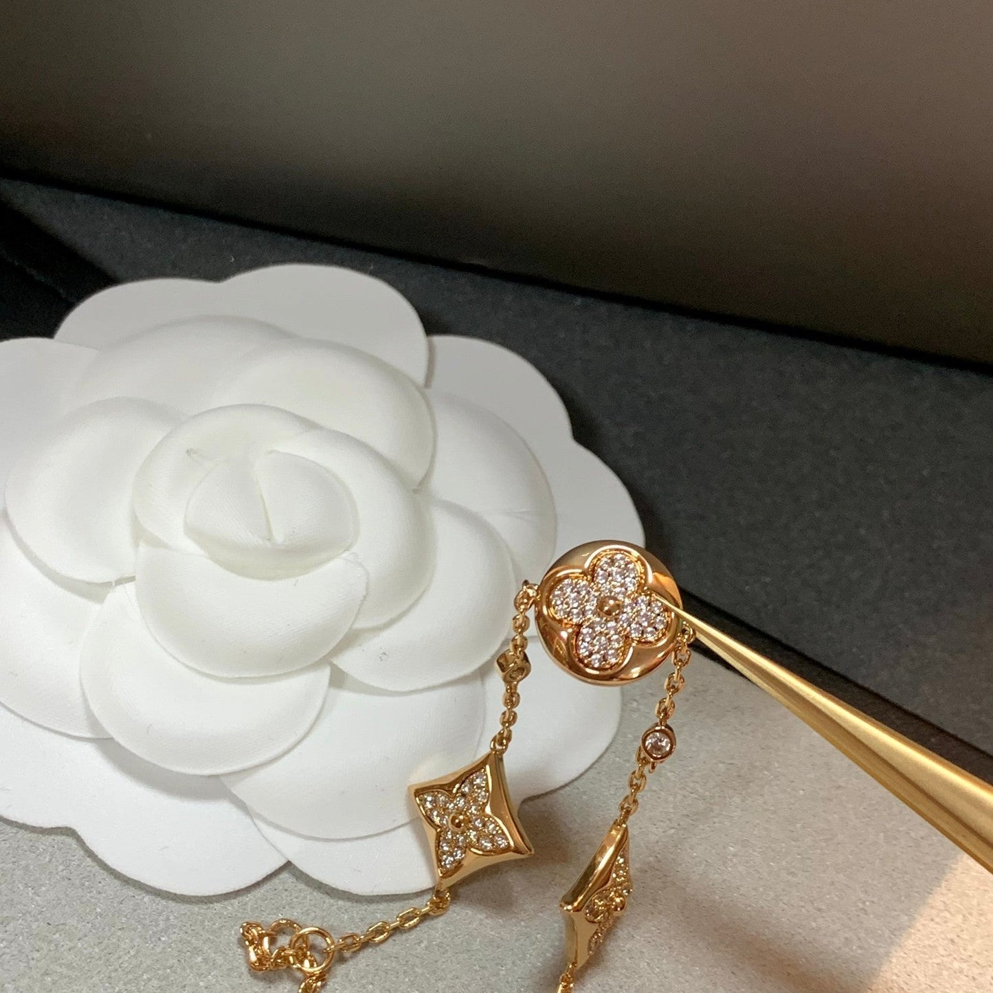 [CharmAmor]STAR AND SUN 4 MOTIFS GOLD DIAMONDS BRACELET
