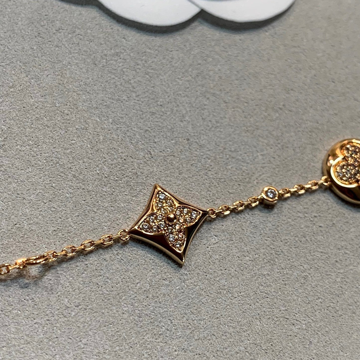 [CharmAmor]STAR AND SUN 4 MOTIFS GOLD DIAMONDS BRACELET
