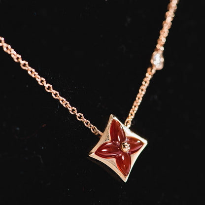 [CharmAmor]STAR NECKLACE PINK GOLD 1 DIAMOND