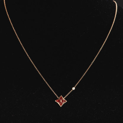 [CharmAmor]STAR NECKLACE PINK GOLD 1 DIAMOND
