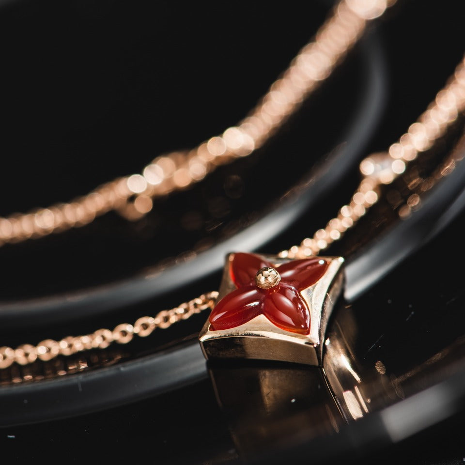 [CharmAmor]STAR NECKLACE PINK GOLD 1 DIAMOND