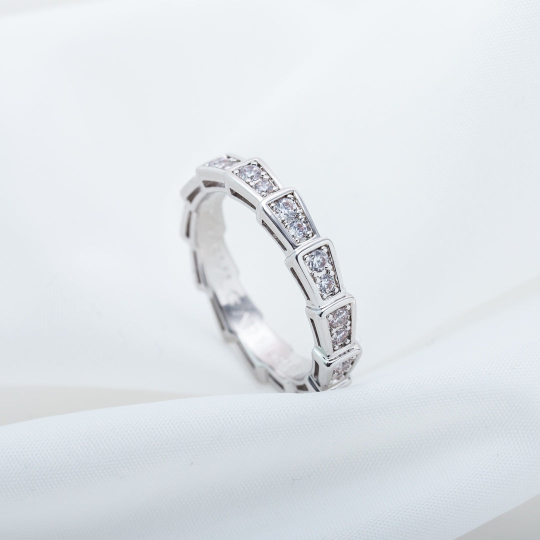 [CharmAmor]SERPENTI RING SILVER DIAMOND PAVED 3MM