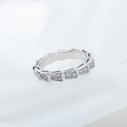 [CharmAmor]SERPENTI RING SILVER DIAMOND PAVED 3MM