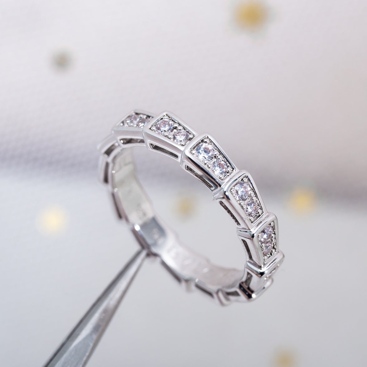 [CharmAmor]SERPENTI RING SILVER DIAMOND PAVED 3MM