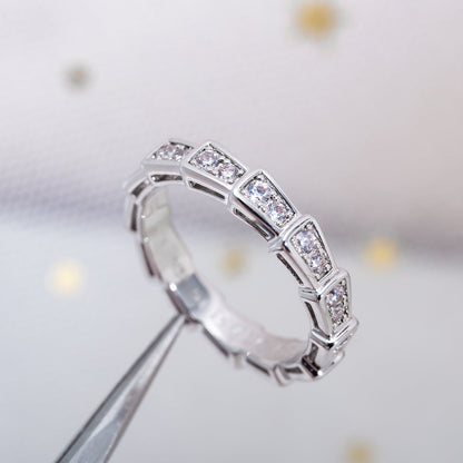 [CharmAmor]SERPENTI RING SILVER DIAMOND PAVED 3MM