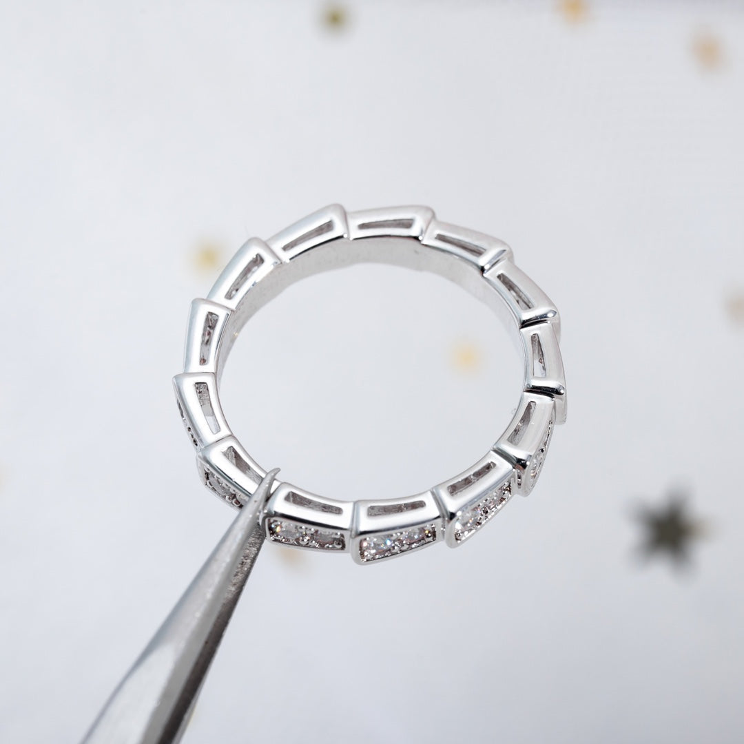 [CharmAmor]SERPENTI RING SILVER DIAMOND PAVED 3MM