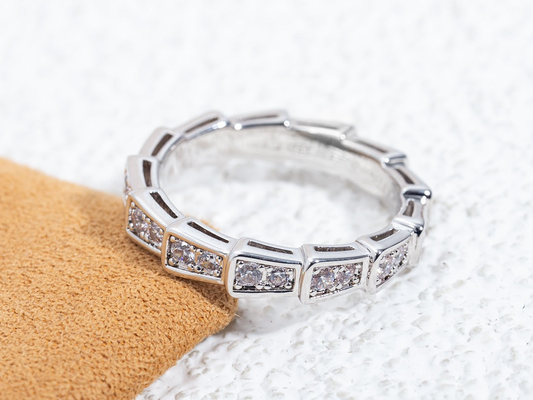 [CharmAmor]SERPENTI RING SILVER DIAMOND PAVED 3MM