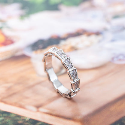 [CharmAmor]SERPENTI RING SILVER DIAMOND PAVED 3MM