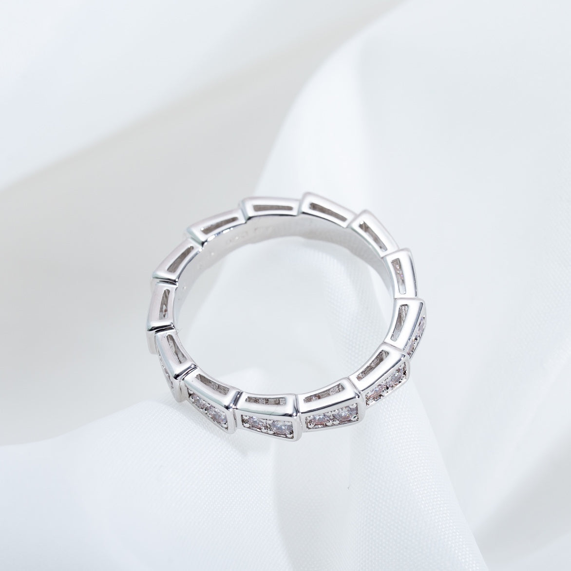 [CharmAmor]SERPENTI RING SILVER DIAMOND PAVED 3MM
