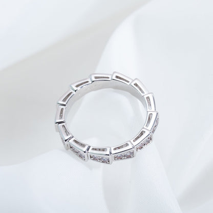 [CharmAmor]SERPENTI RING SILVER DIAMOND PAVED 3MM