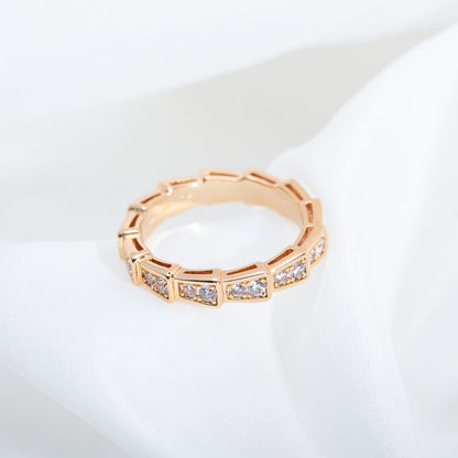 [CharmAmor]SERPENTI RING PINK GOLD DIAMOND PAVED 3MM