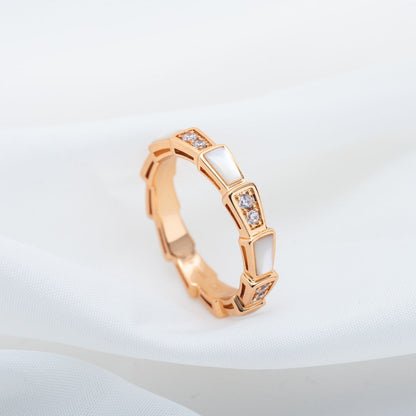 [CharmAmor]SERPENTI RING PINK GOLD DIAMOND MOP 3MM