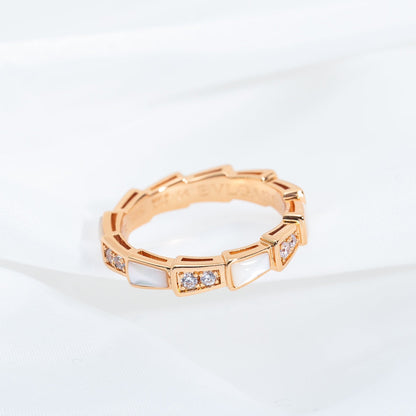 [CharmAmor]SERPENTI RING PINK GOLD DIAMOND MOP 3MM