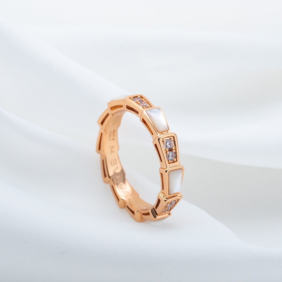 [CharmAmor]SERPENTI RING PINK GOLD DIAMOND MOP 3MM
