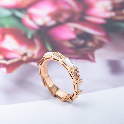 [CharmAmor]SERPENTI RING PINK GOLD DIAMOND MOP 3MM