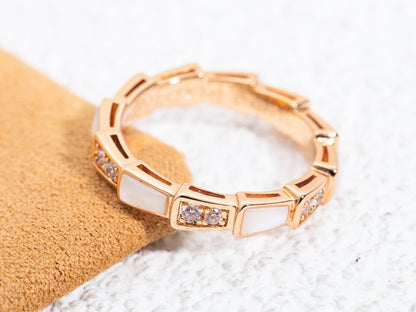 [CharmAmor]SERPENTI RING PINK GOLD DIAMOND MOP 3MM