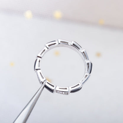 [CharmAmor]SERPENTI RING SILVER  DIAMOND BLACK MOP 3MM