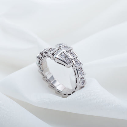 [CharmAmor]SERPENTI RING SILVER DIAMOND PAVED 4MM