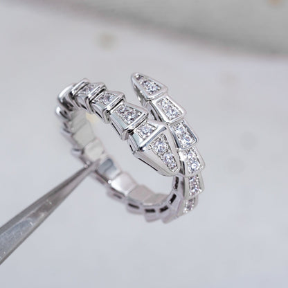 [CharmAmor]SERPENTI RING SILVER DIAMOND PAVED 4MM