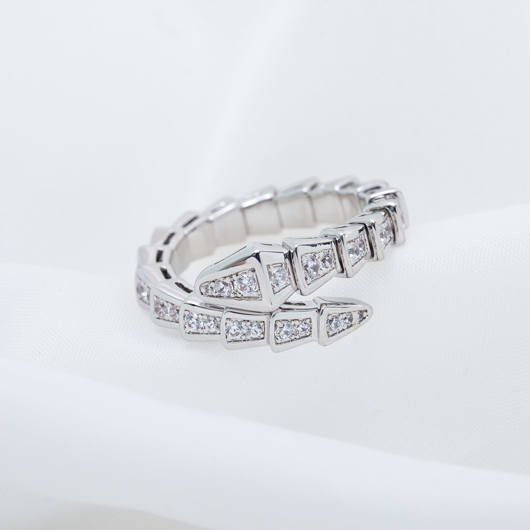 [CharmAmor]SERPENTI RING SILVER DIAMOND PAVED 4MM