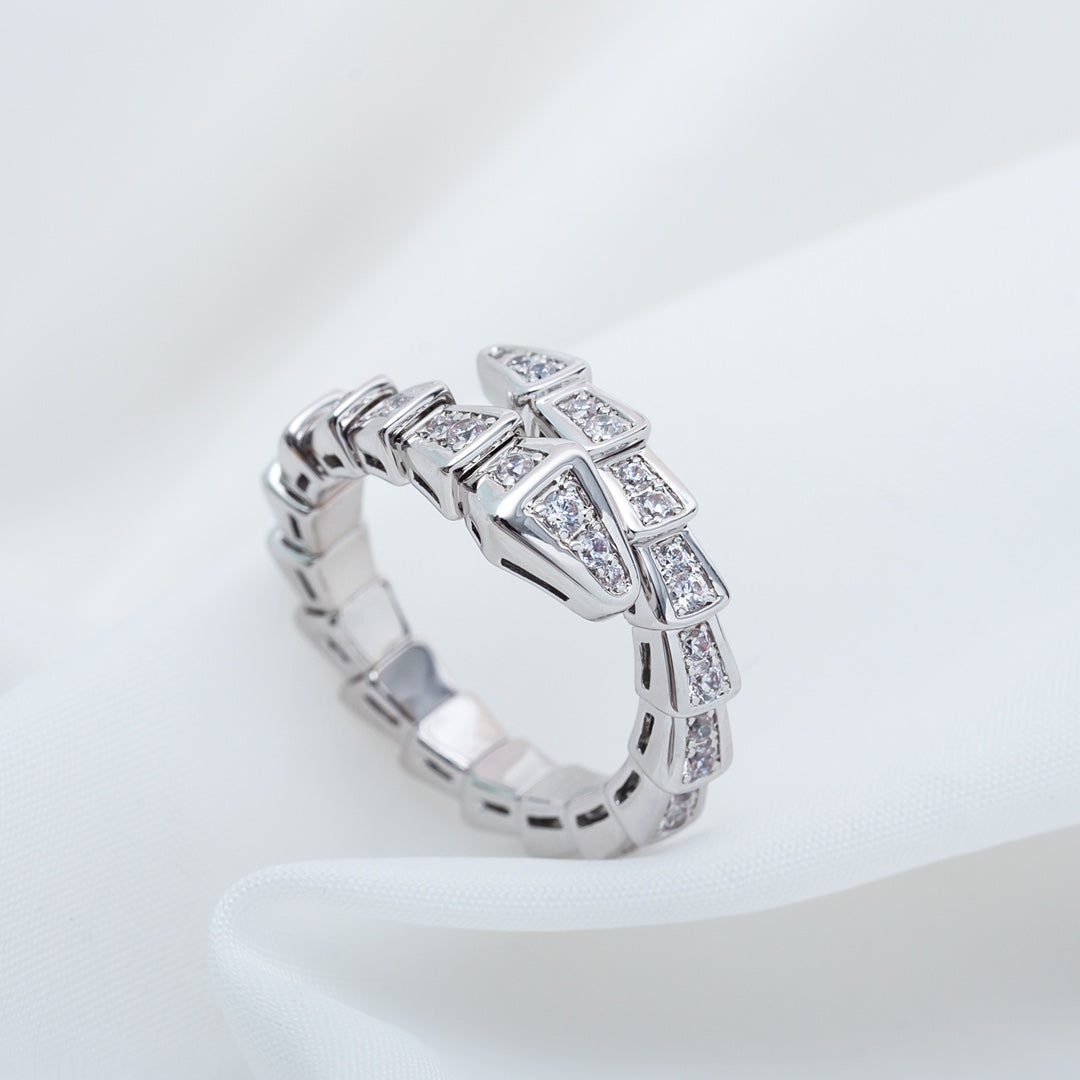 [CharmAmor]SERPENTI RING SILVER DIAMOND PAVED 4MM