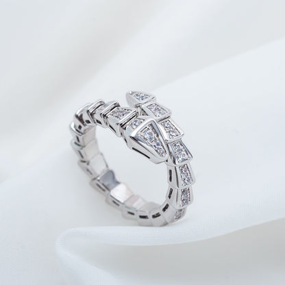 [CharmAmor]SERPENTI RING SILVER DIAMOND PAVED 4MM