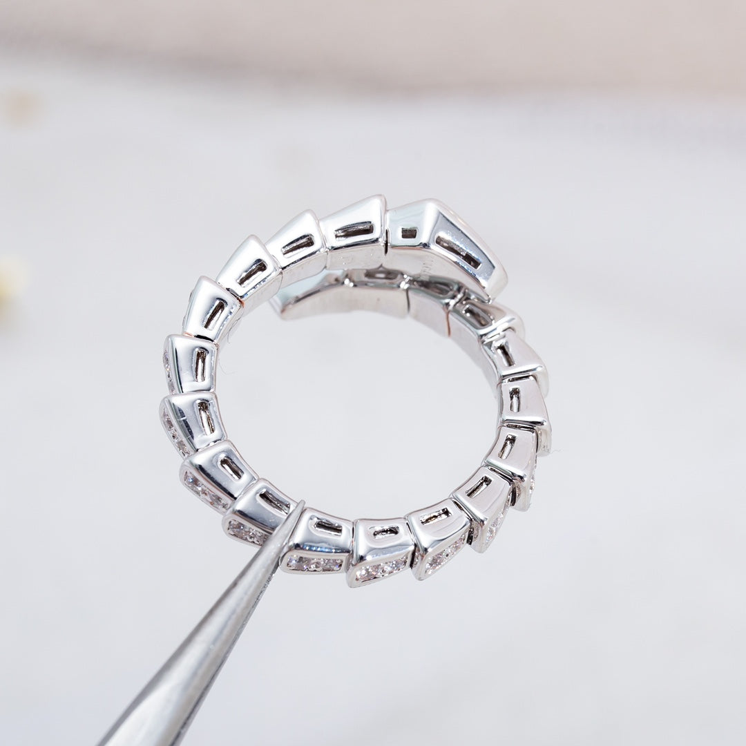 [CharmAmor]SERPENTI RING SILVER DIAMOND PAVED 4MM