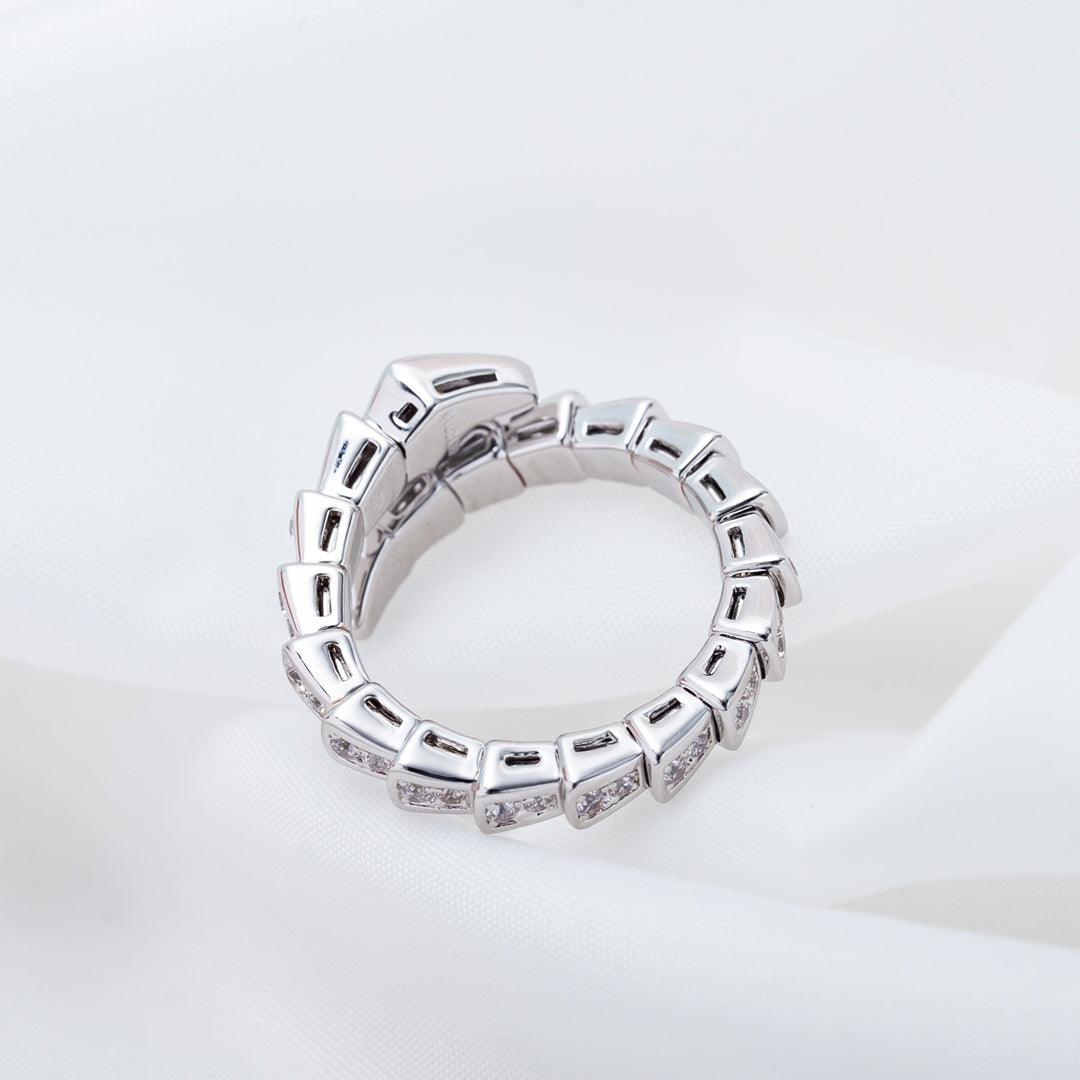 [CharmAmor]SERPENTI RING SILVER DIAMOND PAVED 4MM