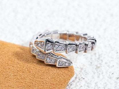 [CharmAmor]SERPENTI RING SILVER DIAMOND PAVED 4MM