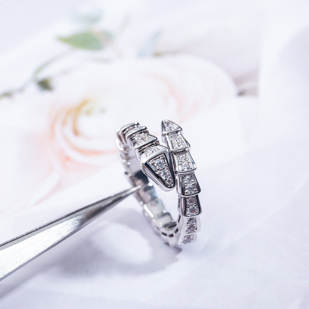 [CharmAmor]SERPENTI RING SILVER DIAMOND PAVED 4MM