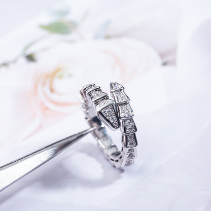 [CharmAmor]SERPENTI RING SILVER DIAMOND PAVED 4MM