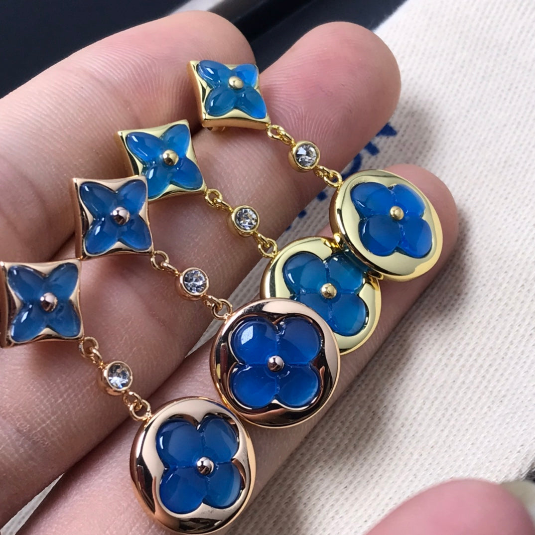 [CharmAmor]STAR AND SUN AGATE DIAMOND EARRINGS