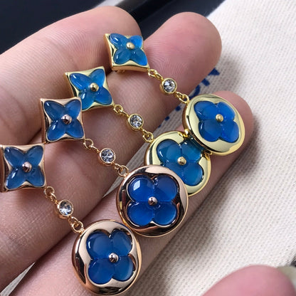 [CharmAmor]STAR AND SUN AGATE DIAMOND EARRINGS