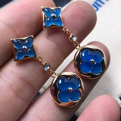 [CharmAmor]STAR AND SUN AGATE DIAMOND EARRINGS